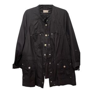 Fashion Bug Black Utility Jacket with Silver Snap Closure